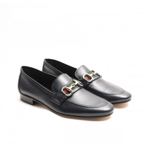 Band and Stirrup Blue Loafer