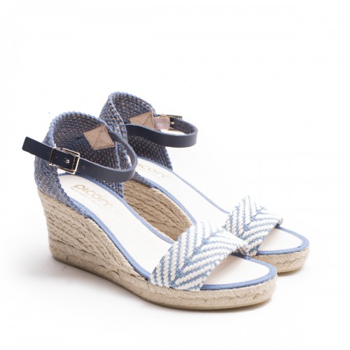 White and Blue Espadrille