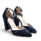 Blue Velvet High Heel Shoes