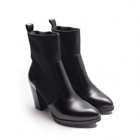 Leather Lycra Ankle Boot