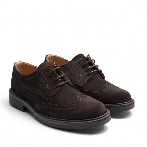 Brown Suede Lace-Up Shoe